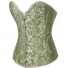 TTCI-RR Korsagen Bustiers Einfacher Eleganter Korsett Overbust Bustier Plastik Entbeinte for Frauen Blumenkorsett Shapewear Outfit (Color : Green Size : Medium)